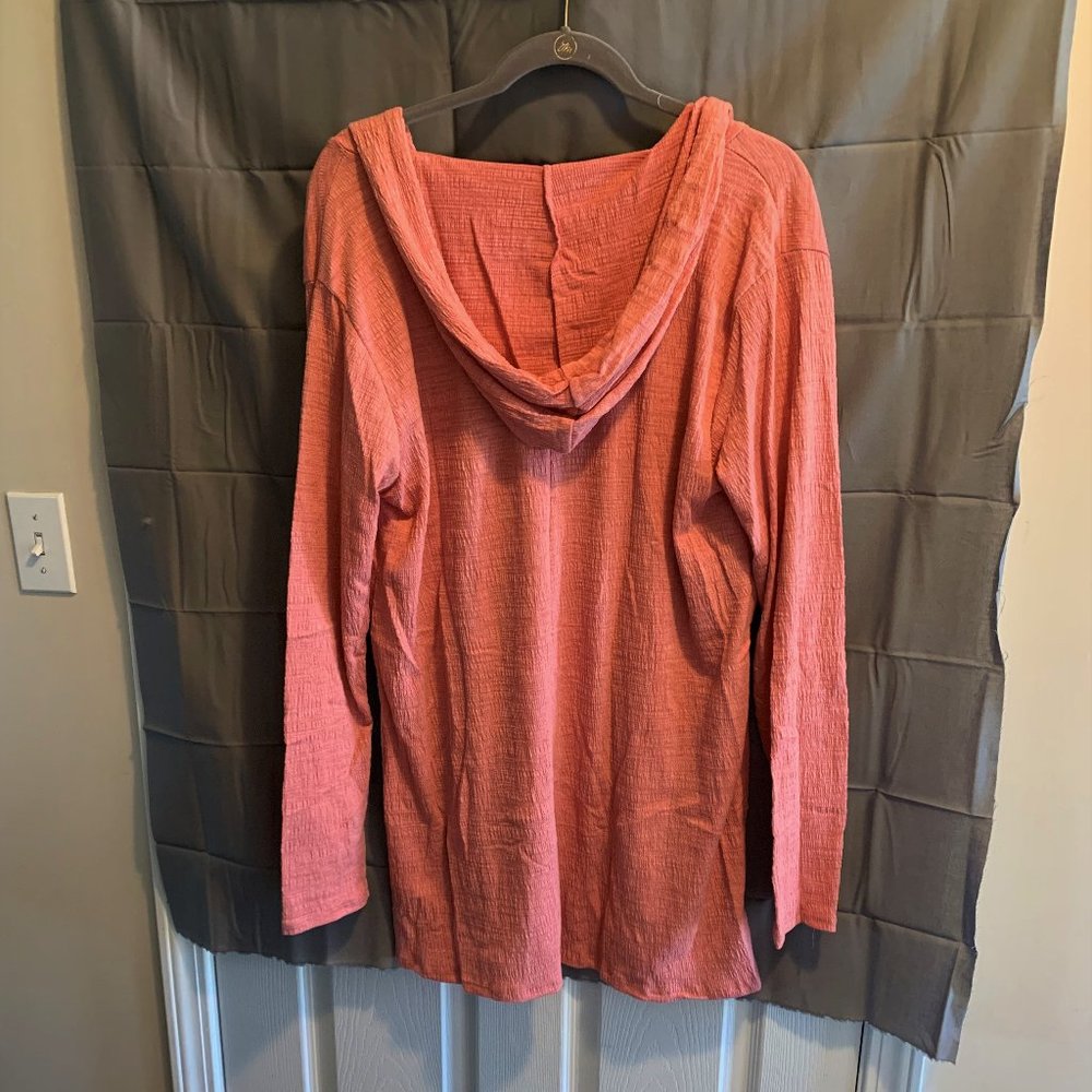 Agnes & Dora XL Peach Knit Hooded Coverup NWT - Picture 3 of 3